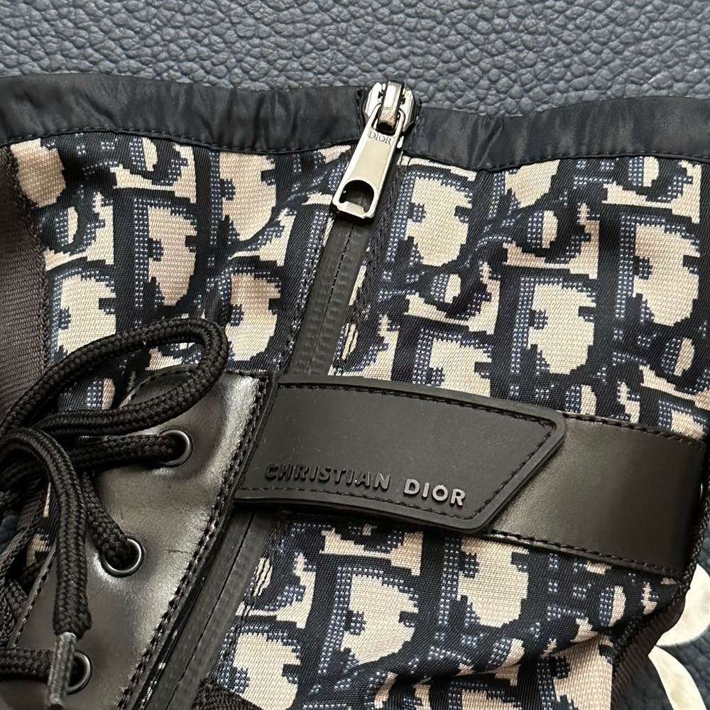 Dior Oblique Monogram Combat Polished Calfskin Boots - Picture 4 of 8